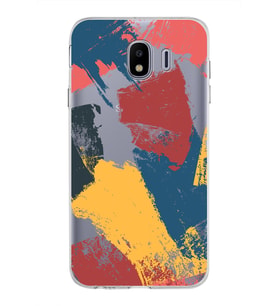 Samsung Galaxy J4 Kapak Brush Stroke Tasarımlı Şeffaf Silikon Kılıf