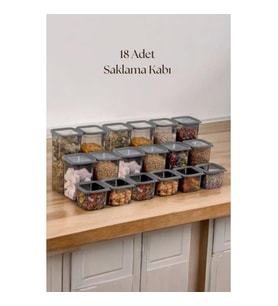 18li 3 Boy Kavanoz Seti & Saklama Kabı & Erzak Kabı 6x650/1300/1900 Ml (40 Lı Etiket Hediyeli)