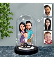KİŞİYE ÖZEL AİLE TASARIMLI IŞIKLI KARİKATÜR FANUS BİBLO FN76