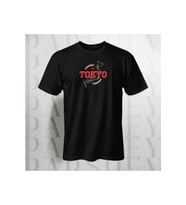 Tokyo Japan Baskılı Unisex Yarım Kollu Bisiklet Yaka %100 Pamuk Oversize T-shirt (Siyah)