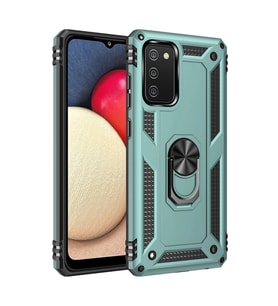 Galaxy A02S Kılıf Sofya Yüzüklü Kapak - Yeşil