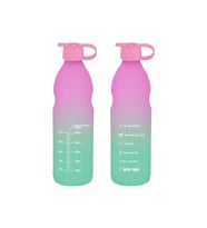 1 Lt Motivasyon Su Matarası Cam Su Şişesi 1000 ml (Pembe)