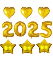 Yılbaşı Partisi Gold 2025 Folyo Balon Set