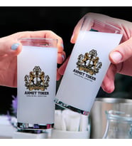 Renkli İsim Yazılı Babaya Hediye İkili Rakı Bardağı Seti