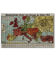 Cakapuzzle Avrupa Haritası Çizimi 1914 Mizahi Puzzle Yapboz MDF (Ahşap) (120 Parça)