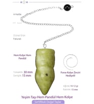 Sertifikalı AAA+ Yeşim Taşı Pandül Sarkaç Hem Pandül - Hem Kolye (Çok Renkli)