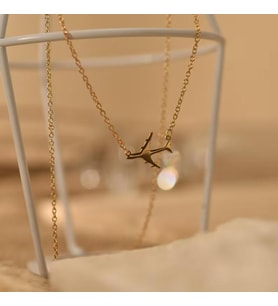 Kişiye Özel Minimalist Uçak Model Kolye 925K Gümüş (Gold)