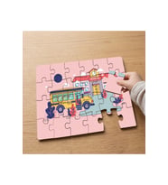 Okul Otobüsü - Okul - Manzara Tasarımlı 24 Parça Ahşap Çocuk Puzzle MPK1006