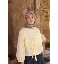 Sarı ED Scarf Glaze Endles Desen Eşarp