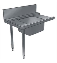 Electrolux Professional Bulaşık Giriş Tezgahı, Tek Evyeli (600x500 Mm), Giyotin Tip Bulaşık Makinesi İçin, 300 Mm Sırt, Soldan Sağa - 1200 Mm BHHPT6B12L