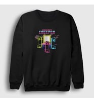Presmono Unisex Siyah Neon Creepers Oyun Minecraft Sweatshirt 369061tt