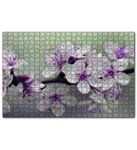 Cakapuzzle Dalda Kiraz Çiçekleri Puzzle Yapboz MDF (Ahşap) (120 Parça)