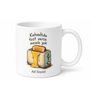 Tost Makinesi Eriyen Peynir Çizimli Kahvaltı Kurtarıcısı Kupa Bardak Hediye