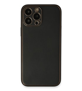 Pilelistore   iPhone 13 Pro Max Kılıf Coco Deri Silikon Kapak - Siyah