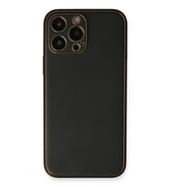 Pilelistore   iPhone 13 Pro Max Kılıf Coco Deri Silikon Kapak - Siyah