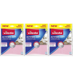 Vileda Actifibre Soft Universal New Soft Touch (Paket içi 2 Li) (3 Lü Set)