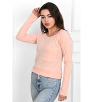 Kadın Geniş Yakalı Sweatshirt 9131-23 (Pembe)