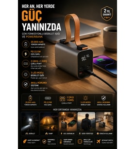 50000 mAh Süper Fast Charge LED Işıklı Taşınabilir Powerbank