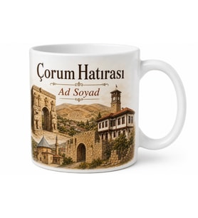Çorum Şehir Hatırası Fotoğraflı Kupa Bardak Hediye Hatıra Bardağı