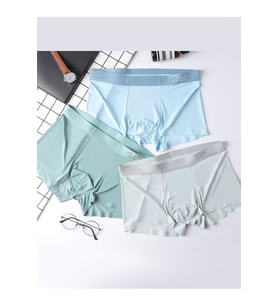 Eces DesignDikişsiz Buz Ipek Ter Uzaklaştıran Spor Özel Tasarım Erkek Iç Giyim 3 Parça 1010 Boxer (Çok Renkli-Beyaz)