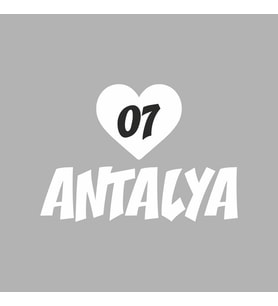 Kalpli 07 Antalya Araba Sticker siyah 20x15 CM (Beyaz)