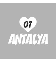 Kalpli 07 Antalya Araba Sticker siyah 20x15 CM (Beyaz)