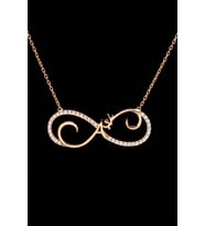 Rose Kaplama Kadın Kolye 925 Ayar Gümüş Kolye Sonsuzluk Kolye (Metal)