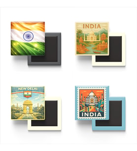 Buzdolap Magnetleri - Hindistan Yeni Delhi - India - 4'lü Set Magneti