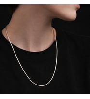 İtalyan Boru Zincir Kolye – Unisex 60 cm  1 mm Madeni Çelik