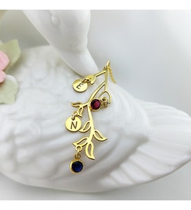 Vaoov 925 Ayar Gümüş Renkli Taşlı Sallantılı Kolye (Gold)