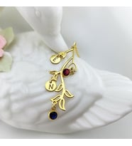 Vaoov 925 Ayar Gümüş Renkli Taşlı Sallantılı Kolye (Gold)