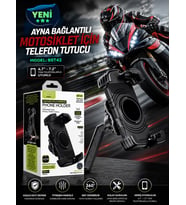 Motosiklet Telefon Tutucu Titreşim Önleyici Ayna Bağlantılı 4.7-7.2 İnç Kilit Sistemli