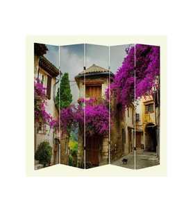Provence 5 Kanatlı Oda Bölücü Çift Taraflı Kanvas Paravan
