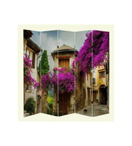 Provence 5 Kanatlı Oda Bölücü Çift Taraflı Kanvas Paravan
