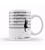 Yaramaz Komik Müzik  Notalı Kedi Cat Kupa Bardak Porselen