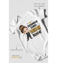 Dedemden sonra patron benim Kısa Kollu Bebek Body %100 Pamuk
