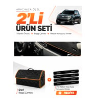 e-biz DACİA DUSTER 3 NESİL (2024-2026) Uyumlu Torpido Örtüsü + Deri Çanta - Siyah-Kahverengi - DA011
