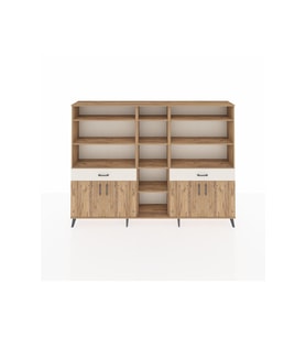 Arges Dolap 12 Raflı 2 Çekmeceli 4 Kapaklı 220x30x163 Çam-Çam/Aytaşı