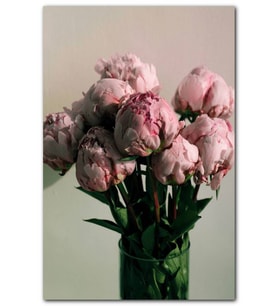 Cakatablo Duvar Tablosu Vazo İçinde Pembe Tomurcuk Görsel Çiçekler MDF Tablo