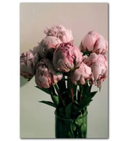Cakatablo Duvar Tablosu Vazo İçinde Pembe Tomurcuk Görsel Çiçekler MDF Tablo