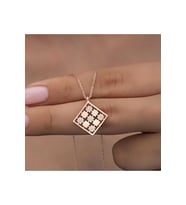 Gümüş Rose Dörtgen Zirkon Taşlı Kadın Kolye CSR2181307