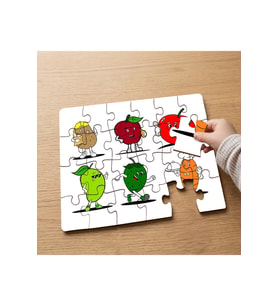 Gülen Sevimli Sebzeler Tasarımlı 24 Parça Ahşap Çocuk Puzzle MPK0573