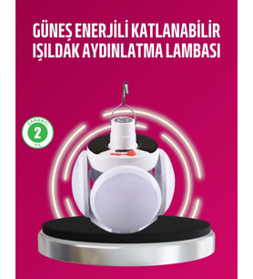 Solar Ve Usb Şarjlı Su Geçirmez Katlanabilir Led Lamba