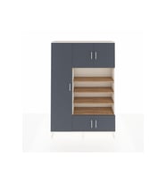 Arges Dolap 10 Raflı 5 Kapaklı 132x30x195 Aytaşı-Antrasit/Çam