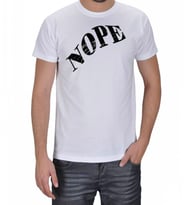 NOPE 001 Erkek Tişört (Beyaz)