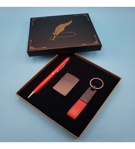 Kırmızı Anahtarlık Çakmak Ve Touchpen Kalem