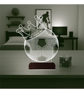 Luvivia Futbol Topu Futbolcu Hediye Kişiye Özel 3D Lamba - Masa Gece Lambası