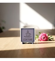 Coffee ve Kalp Temalı Dekoratif Obje, Ev ve Ofis Dekoru İçin Şık Bir Seçim 10x10 cm