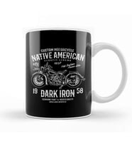 Custom Motorcycle Native American Dark Iron Kupa Bardak Porselen