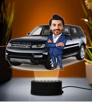 Doğum Günü Hediyesi,Sevgiliye Hediye, Kişiye Özel Fotoğraflı Range Rover Karikatür 3D Led Lamba (Beyaz)